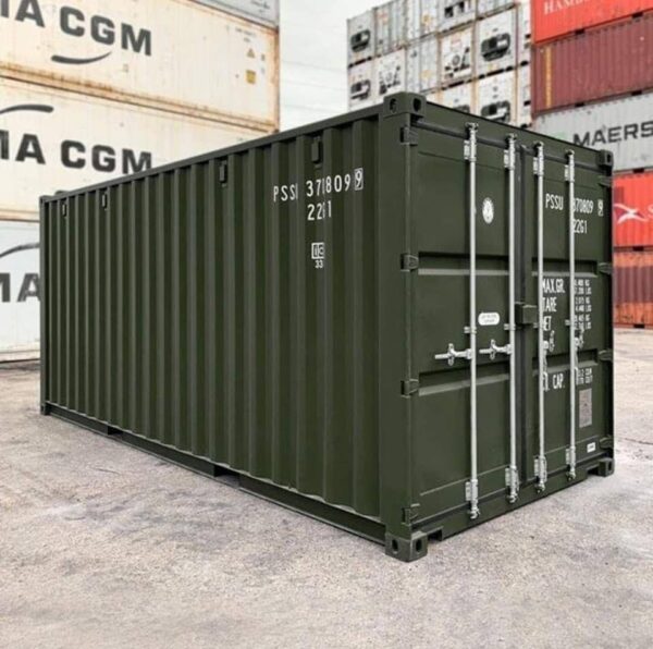 20 foot shipping container dark green